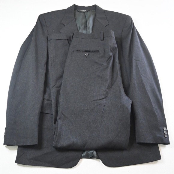 Jos A Bank 41L 36x34 Charcoal Gray 100% Wool USA Made Mens Jacket Pants Suit